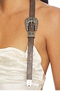view 5 of 5 Metal Buckle Halter Cowl Neck Top in White