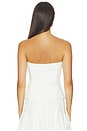 view 3 of 4 Strapless Button Up Top With Lace Trim in White