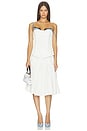 view 4 of 4 Strapless Button Up Top With Lace Trim in White