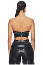 view 3 of 4 Faux Leather Floral Imprinted Tube Top With Detachable Belt in Black