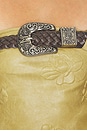 view 5 of 5 Dust Faux Leather Floral Imprinted Tube Top With Detachable Belt in Khaki