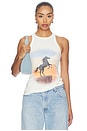 view 1 of 4 Horse Retro Print Tank Top in White