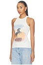 view 2 of 4 Horse Retro Print Tank Top in White