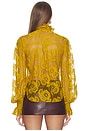 view 3 of 4 Gathered Lace Blouse in Yellow