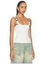 view 2 of 5 Tank Top With Metal Buckle Straps in White