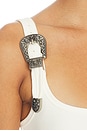 view 5 of 5 Tank Top With Metal Buckle Straps in White