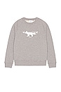 view 1 of 3 Fox Stamp Clean Sweatshirt in Grey Melange