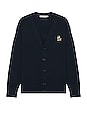 view 1 of 4 Dressed Fox Patch Relaxed Cardigan in Navy