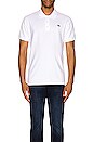 view 3 of 3 Navy Fox Patch Classic Polo in White