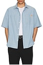 view 4 of 5 Relaxed Short Sleeve Shirt in Indigo