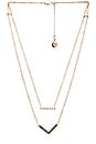 view 2 of 2 Bar & Arrow Double Chain Pendant Necklace in Rose Gold & Grey
