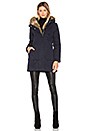 view 2 of 4 Mantiki Rabbit Fur Collar Parka Coat in Navy