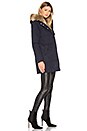 view 3 of 4 Mantiki Rabbit Fur Collar Parka Coat in Navy