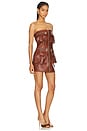 view 2 of 3 Mini Faux Leather Dress in Brown