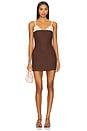 view 1 of 3 Mini Dress With Bra Top in Brown