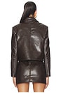 view 4 of 5 Cropped Faux Leather Jacket in Brown
