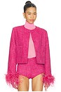 view 1 of 6 BLOUSON EN TWEED in Fuchsia