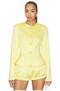 view 1 of 4 Satin Button Up Blazer in Yellow