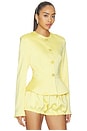view 2 of 4 Satin Button Up Blazer in Yellow