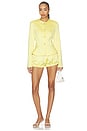 view 4 of 4 Satin Button Up Blazer in Yellow