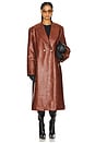 view 1 of 3 BLOUSON OVERSIZED IMITATION CUIR in Brown