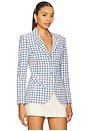 view 2 of 5 Fitted Blazer in Blue Vichy