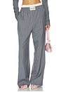 view 1 of 6 Double Waistband Floral Pant in Grey