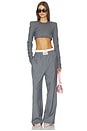 view 5 of 6 Double Waistband Floral Pant in Grey