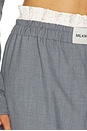 view 6 of 6 Double Waistband Floral Pant in Grey