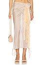 view 1 of 6 Midi Skirt With Lace Detail in Light Grey