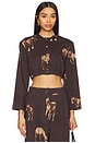 view 1 of 4 Cropped Top in Brown Horses
