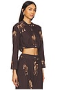 view 2 of 4 Cropped Top in Brown Horses