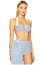 view 2 of 4 Bra Top in Blue Vichy