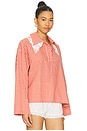 view 2 of 5 Polo Top in Vichy Red