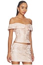 view 2 of 5 Brocade Corset Top in Pink
