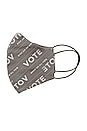 view 2 of 2 X When We All Vote Mask in Ash Grey