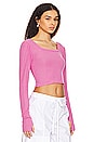 view 2 of 4 Pryderi Crop Square Neck Long Sleeve in Party Pink