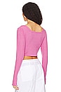 view 3 of 4 Pryderi Crop Square Neck Long Sleeve in Party Pink