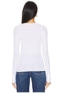 view 3 of 4 Leonard Long Sleeve Scoop Neck W/ Thumbhole Top in White