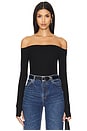 view 1 of 4 Lanny Off Shoulder Long Sleeve Top Double Layered Top in Black