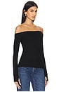 view 2 of 4 Lanny Off Shoulder Long Sleeve Top Double Layered Top in Black