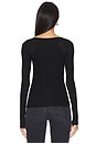 view 3 of 4 Kaleb Long Sleeve W/ Square Neckline Double Layered Top in Black