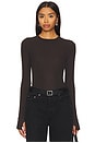 view 1 of 4 Alick Long Sleeve Fitted Top W/ Thumbhole Top in Vintage Black