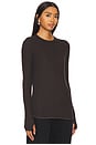 view 2 of 4 Alick Long Sleeve Fitted Top W/ Thumbhole Top in Vintage Black