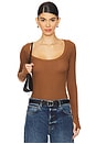 view 1 of 4 Leonard Long Sleeve Scoop Neck W/ Thumbhole Top in Camel