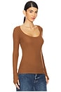 view 2 of 4 Leonard Long Sleeve Scoop Neck W/ Thumbhole Top in Camel