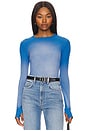view 1 of 4 Alick Long Sleeve Fitted Top With Thumbhole in Cobalt Haze