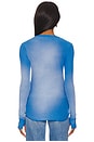 view 3 of 4 Alick Long Sleeve Fitted Top With Thumbhole in Cobalt Haze