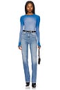 view 4 of 4 Alick Long Sleeve Fitted Top With Thumbhole in Cobalt Haze