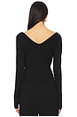 view 3 of 4 Aziel Long Sleeve Cross Front Top in Black